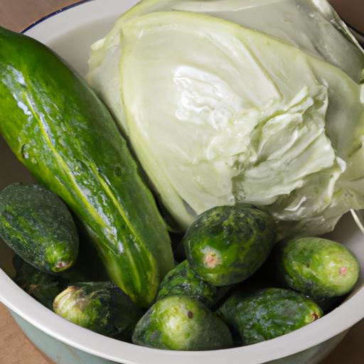Fresh ingredients are key to making a delicious and nutrient-rich cucumber and cabbage juice.
