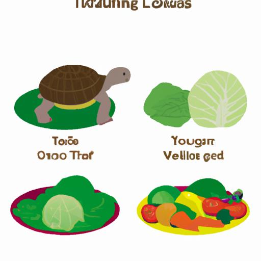 A side-by-side comparison of cabbage and other vegetables for turtle nutrition