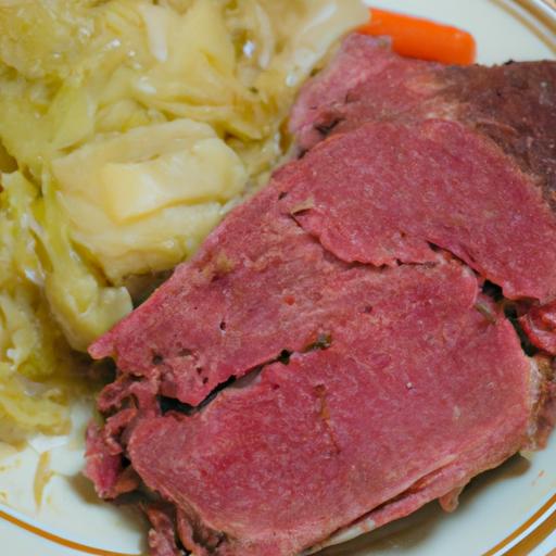 Enjoying a hot plate of corned beef and cabbage.