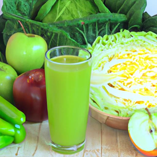 Cabbage and apple juice can be combined with other fruits and vegetables to create delicious and healthy green smoothies.