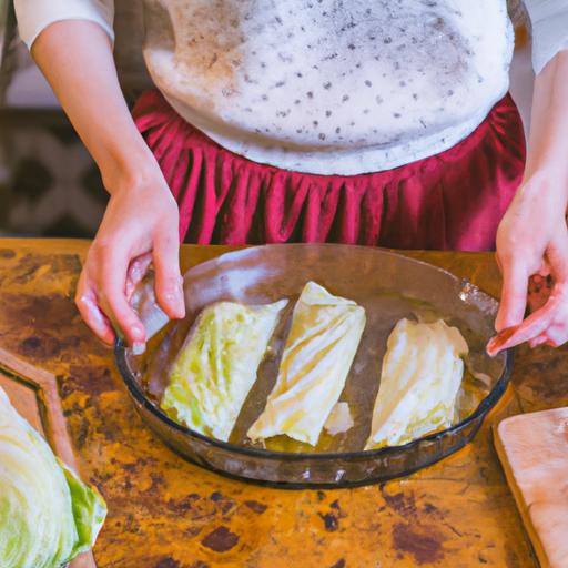 This person is preparing stuffed cabbage with fresh and healthy ingredients for a nutritious and delicious meal.