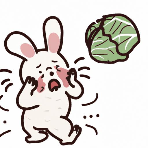 This rabbit is experiencing the symptoms of cabbage poisoning, which can be fatal.