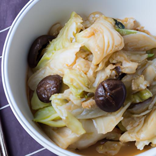 Stir-fry your shredded napa cabbage with mushrooms for a healthy and flavorful dish.