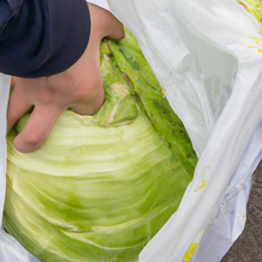 Storing cabbage in a plastic bag can help keep it fresh for up to two weeks.