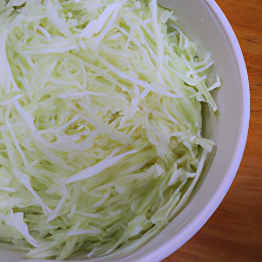 Storing the shredded cabbage properly will keep it fresh for longer.